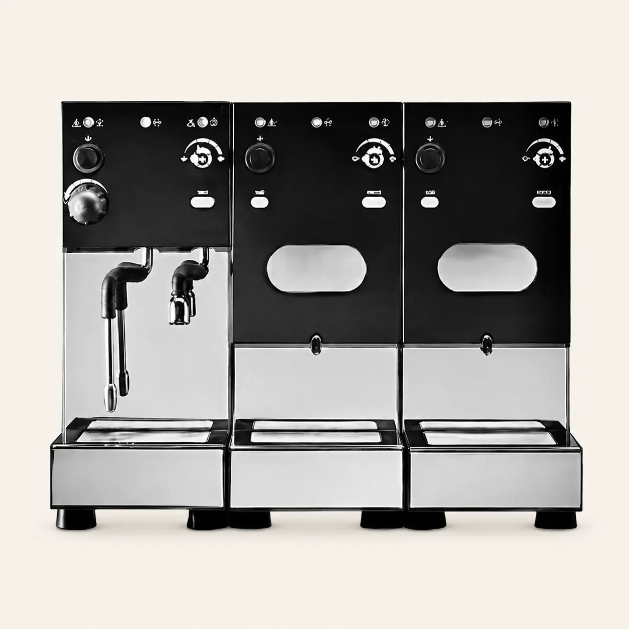 Compact modulair koffiesysteem van Caffè del Caravaggio met stoom, heet water en espresso